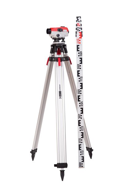 Nivellierstativ, leichte Bauausführung, Aluminium, 90-170cm, Kopf: flach