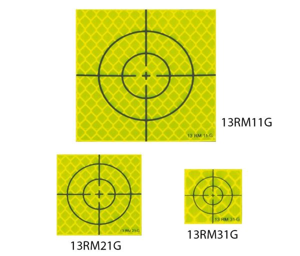 Reflexzielmarke, schwarz/gelb, Standard-Zielbild, sk, 20x20mm