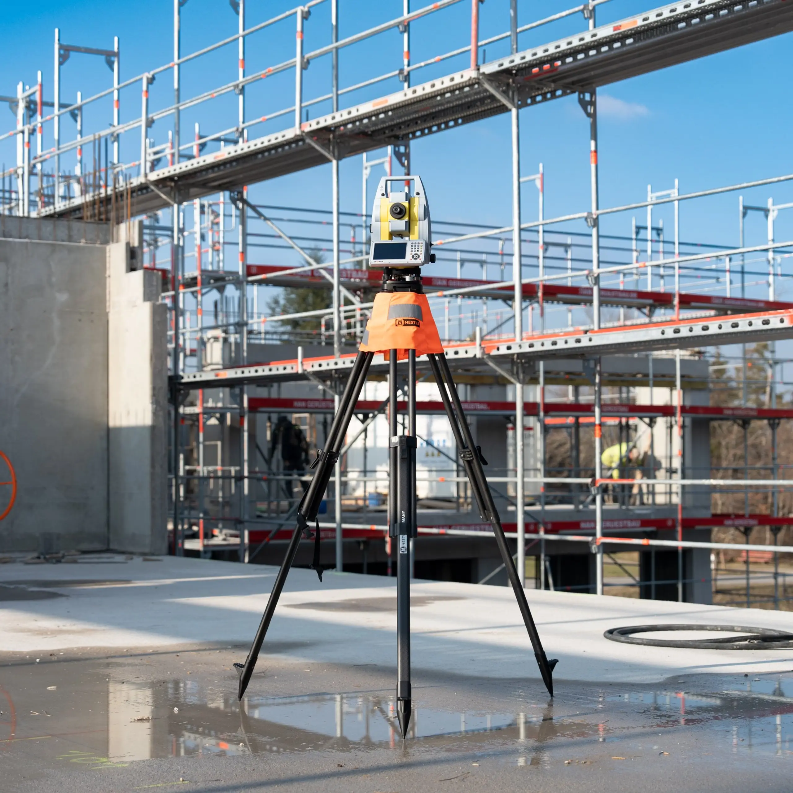 Karbonstativ GEO Delta schwarz, leicht, 93-169cm, Kopf: flach